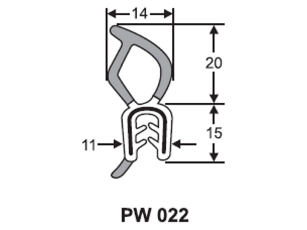 PW 022 - 15X11 PINCHWELD TOP FLAME BULB (50M) Pinchweld Door Seal Malaysia, Selangor, Kuala Lumpur (KL), Klang Supplier, Suppliers, Supply, Supplies | Ambassador Industrial (M) Sdn Bhd