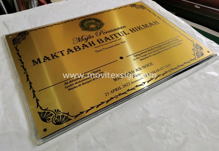 brass Plaque Sign /open ceremony signage 