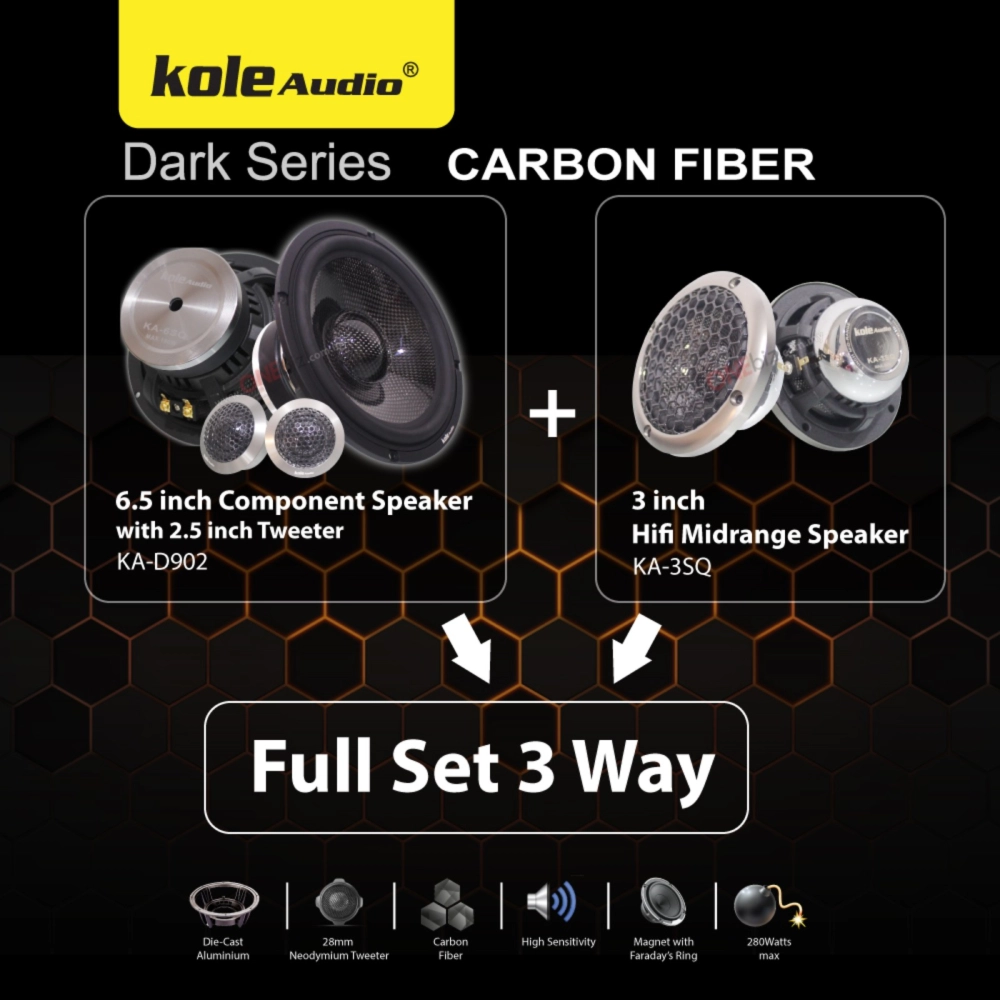 Kole Audio Dark Series Carbon Fiber High End Component Audio System - KA-D902