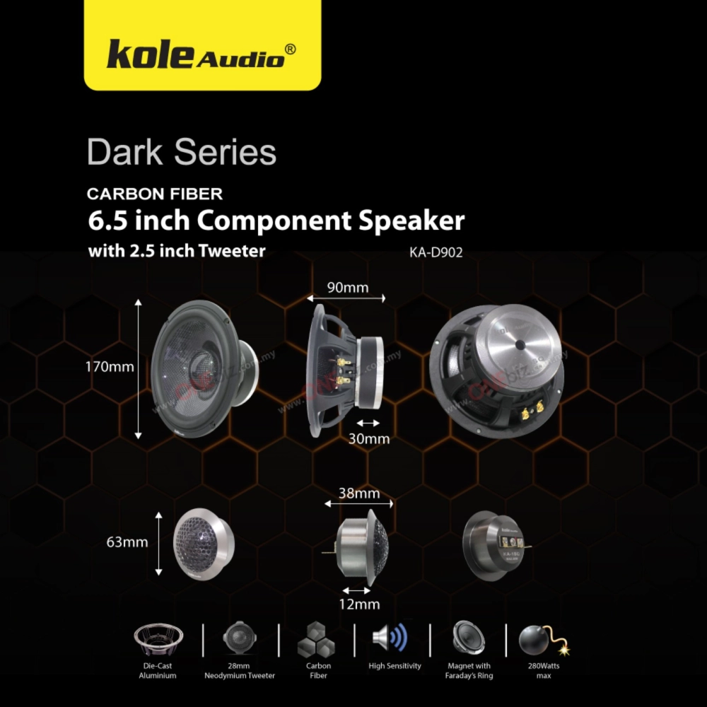 Kole Audio Dark Series Carbon Fiber High End Component Audio System - KA-D902