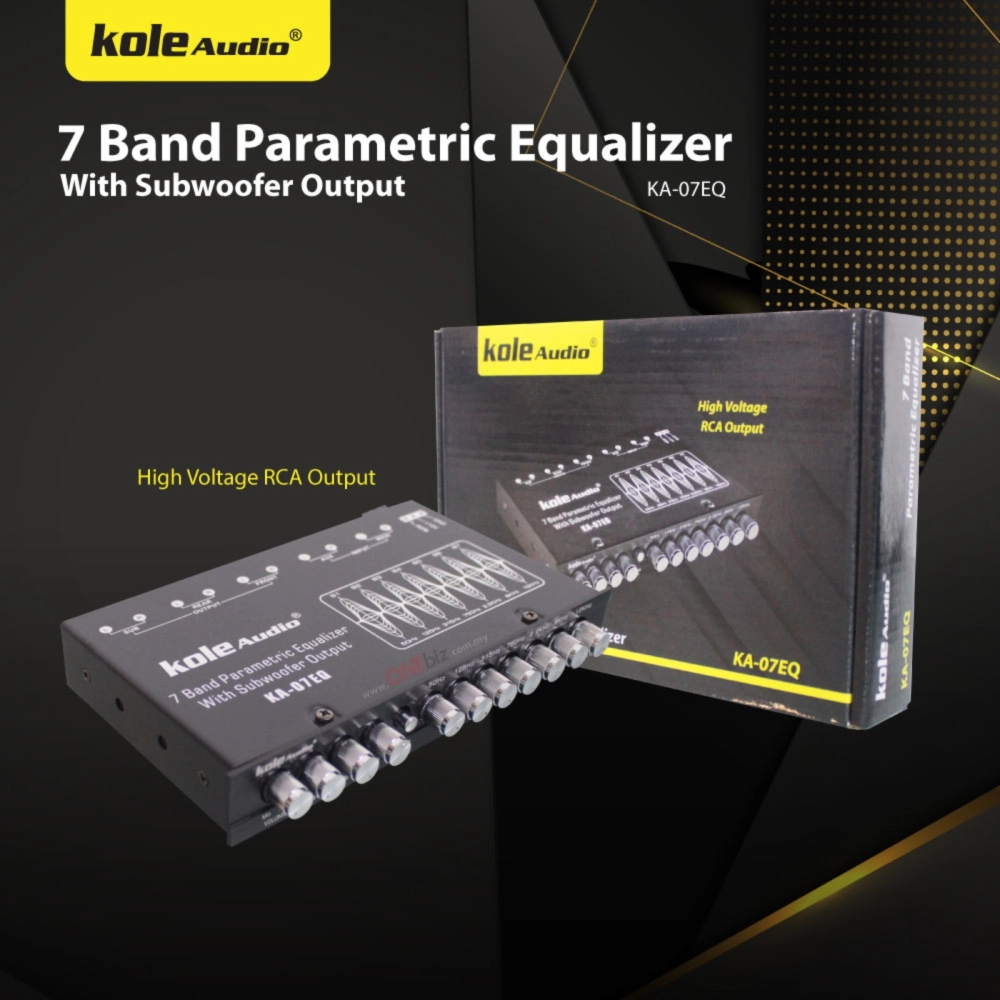 Kole Audio 7 Band Parametric Equalizer With Subwoofer Output - KA-07EQ