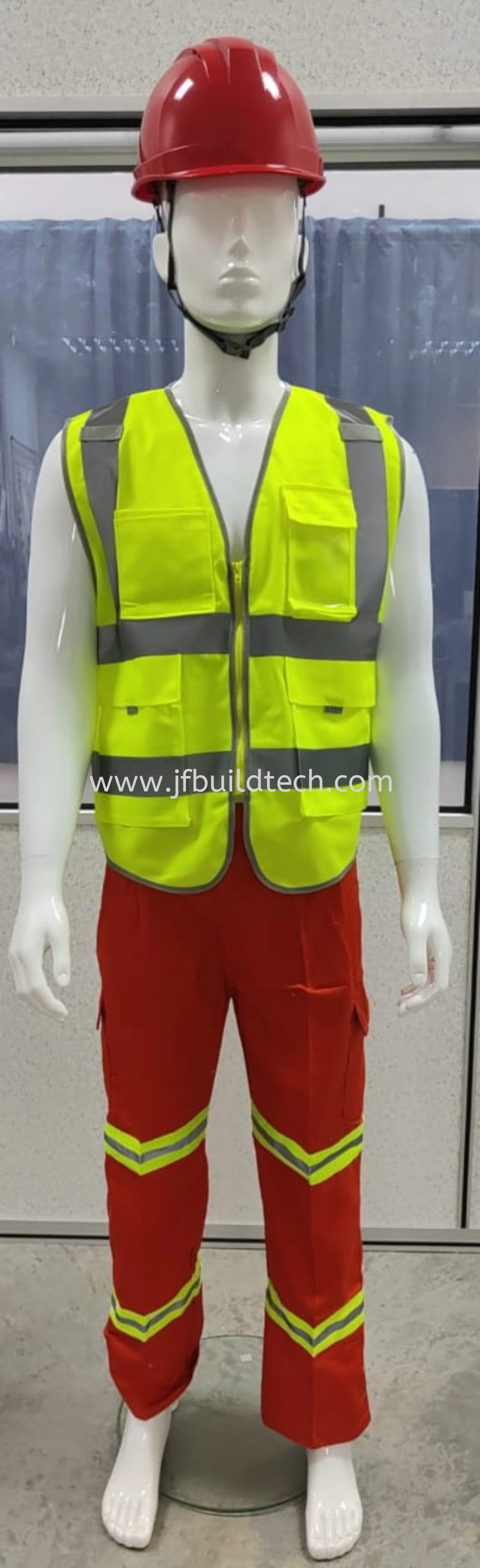 JF POLYESTER SAFETY VEST C/W 4 POCKETS