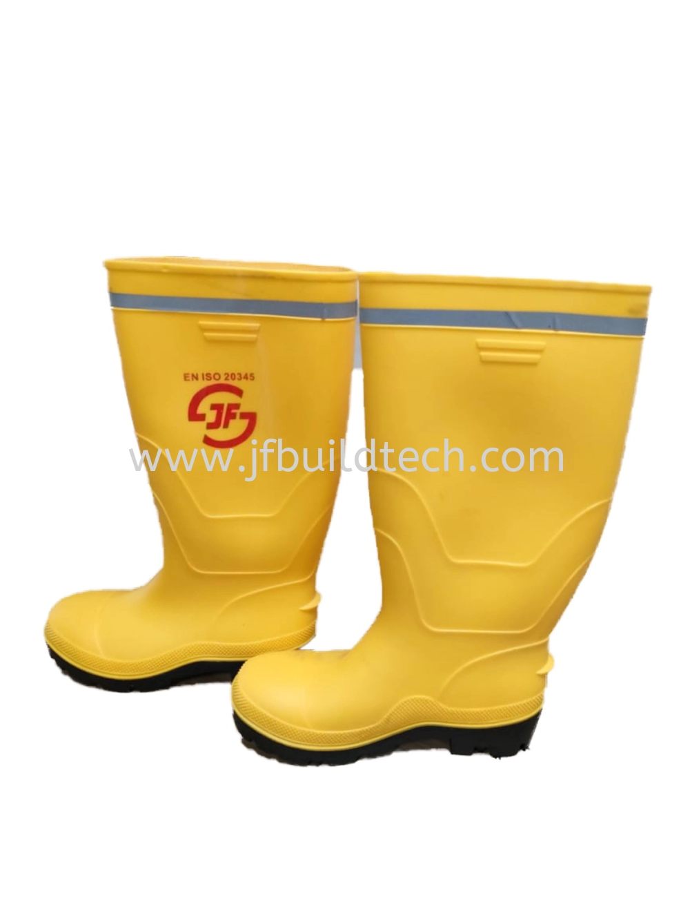 JF YELLOW SAFETY RAIN BOOTS WITH STEEL TOE & MID SOLE WELLINGTON SAFETY BOOTS-GOOD QUALITY