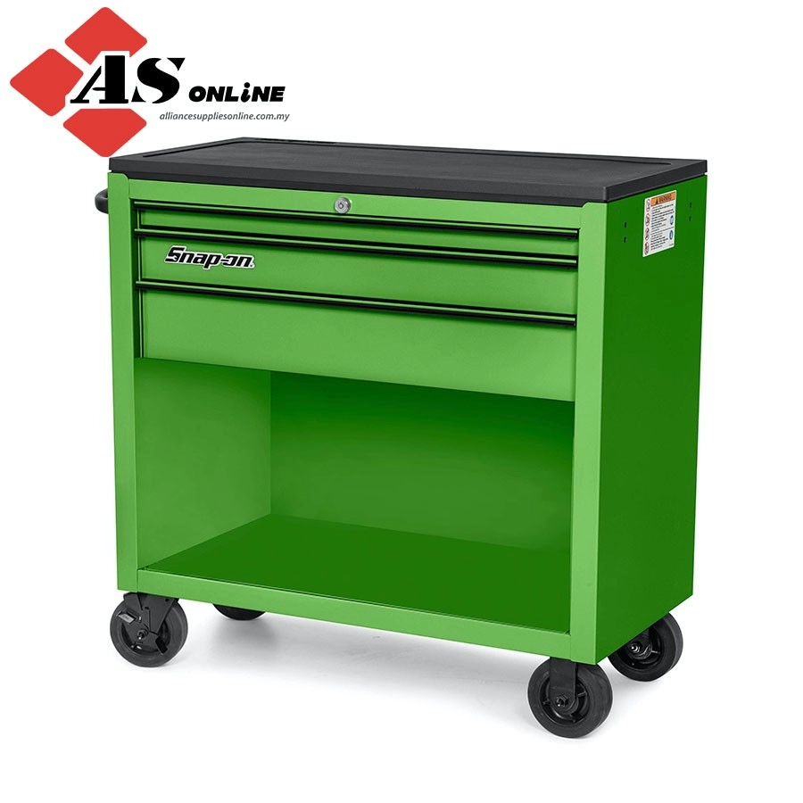 SNAP-ON 40" Three-Drawer Workstation Cart (Extreme Green with Black Trim and Blackout Details) / Model: KRSC413BKG