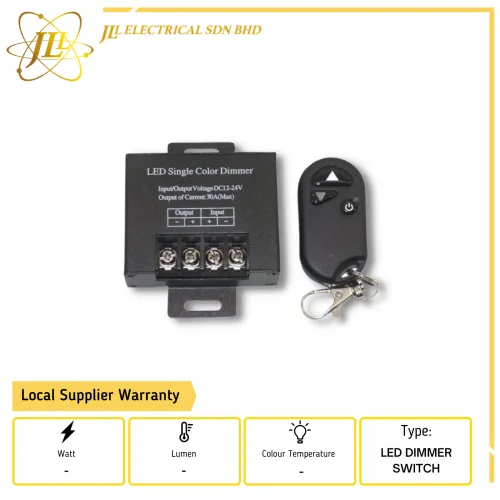 JLUX DC 12V-24V LED STRIP SINGLE COLOR DIMMABLE CONTROLLER