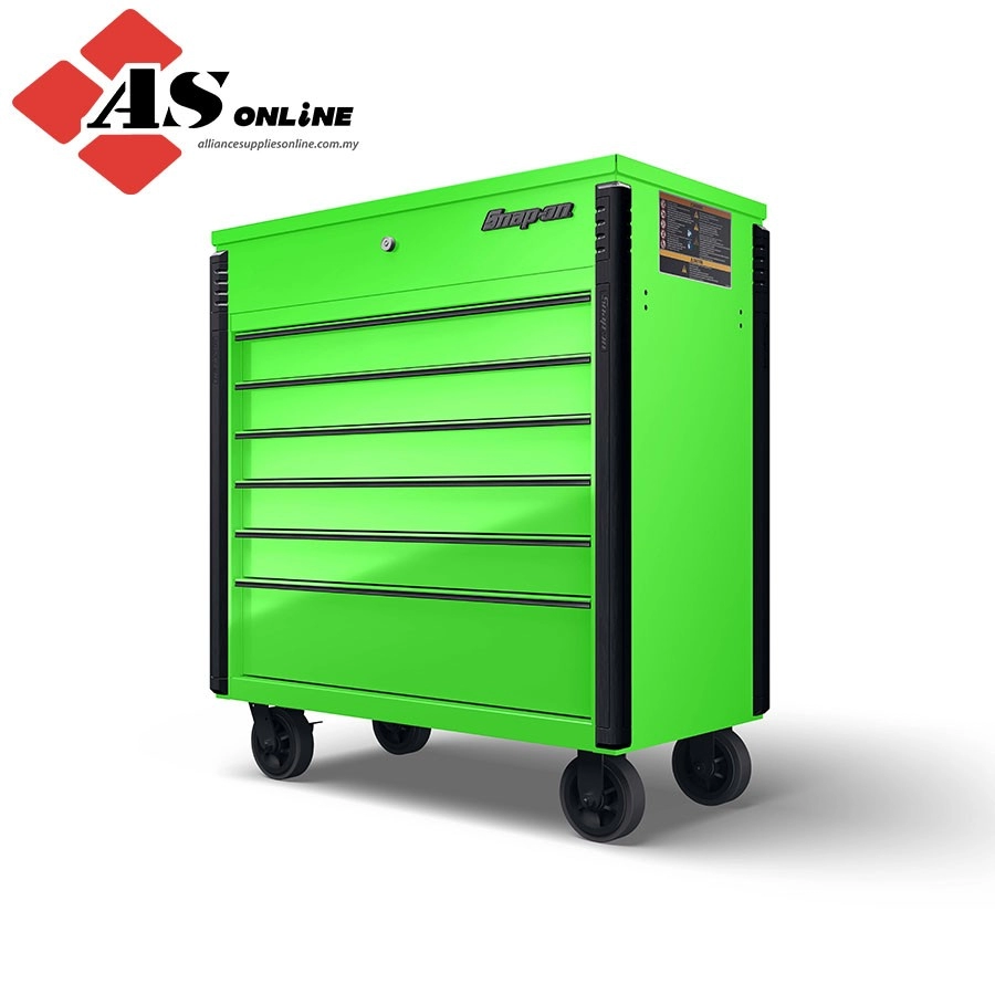 SNAP-ON 40" Six-Drawer Roll Cart (Extreme Green with Black Trim and Blackout Details) / Model: KRSC46HBKG