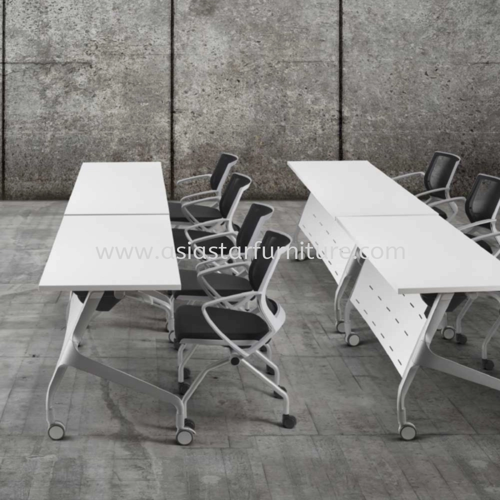 STRANDER 4 FEET MOVEABLE FOLDING TRANING | SEMINAR TABLE C/W STEEL MODESTY PANEL