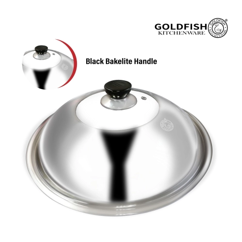 Stainless Steel Glass Lid With Black Bakelite Handle