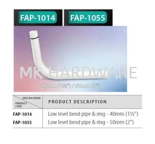 TECHPLAS LOW LEVEL BEND PIPE & RING