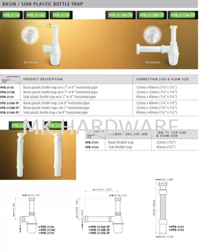 BASIN FLEXIBLE TRAP