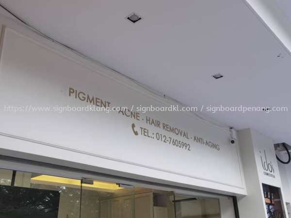 ido's stainless steel gold mirror cut out lettering logo indoor signage signboard at johor  STAINLESS STEEL LETTERING Kuala Lumpur (KL), Malaysia Supplies, Manufacturer, Design | Great Sign Advertising (M) Sdn Bhd