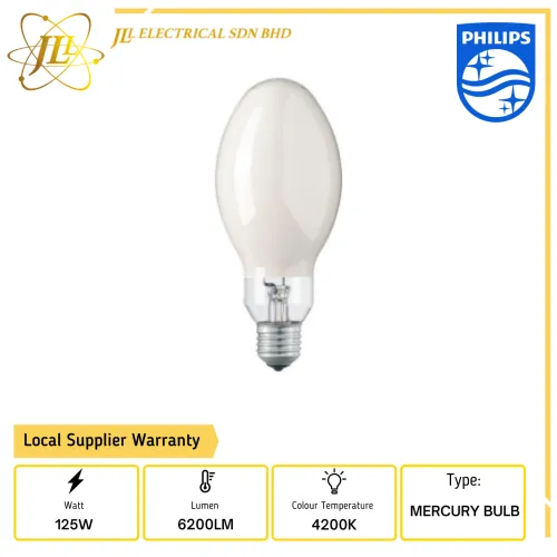 PHILIPS HPL-N 125W/542 E27 4200K MERCURY BULB 928052007391 