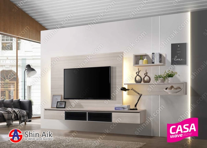 TESORO 3 (10.5'ft) Ash Modern Feature Wall-Mounted TV Cabinet