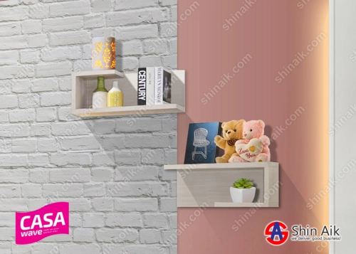 TESORO128-25 (2'ft) Ash Multi-use J-Shape Floating Wall Shelf