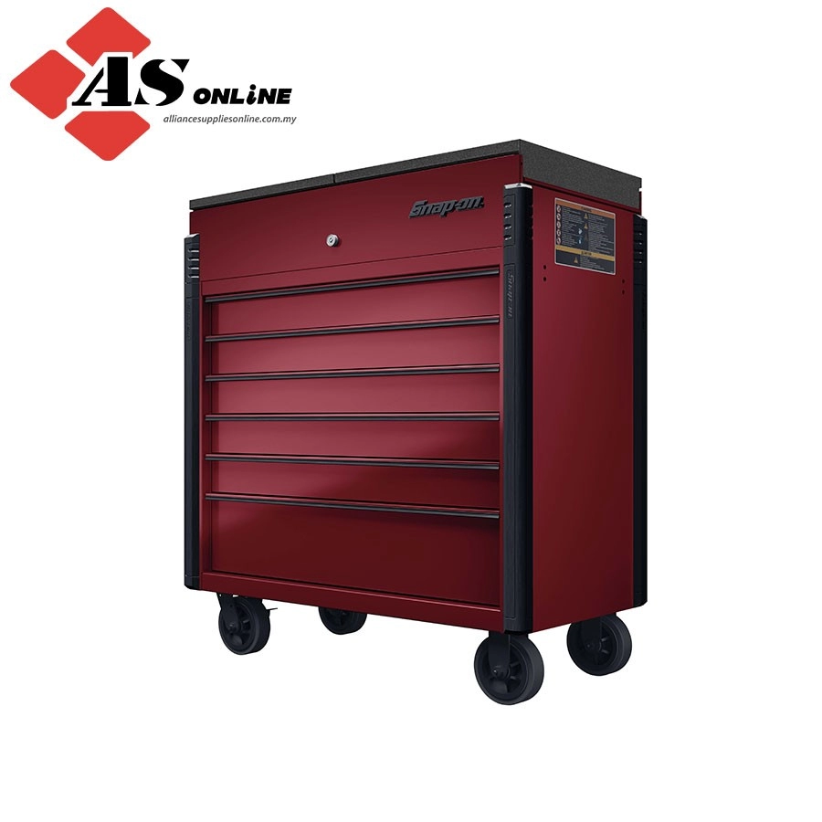 SNAP-ON 40" Sliding Lid Eight-Drawer Bed Liner Shop Cart (Cranberry with Black Trim and Blackout Details) / Model: KRSC430ABCR7