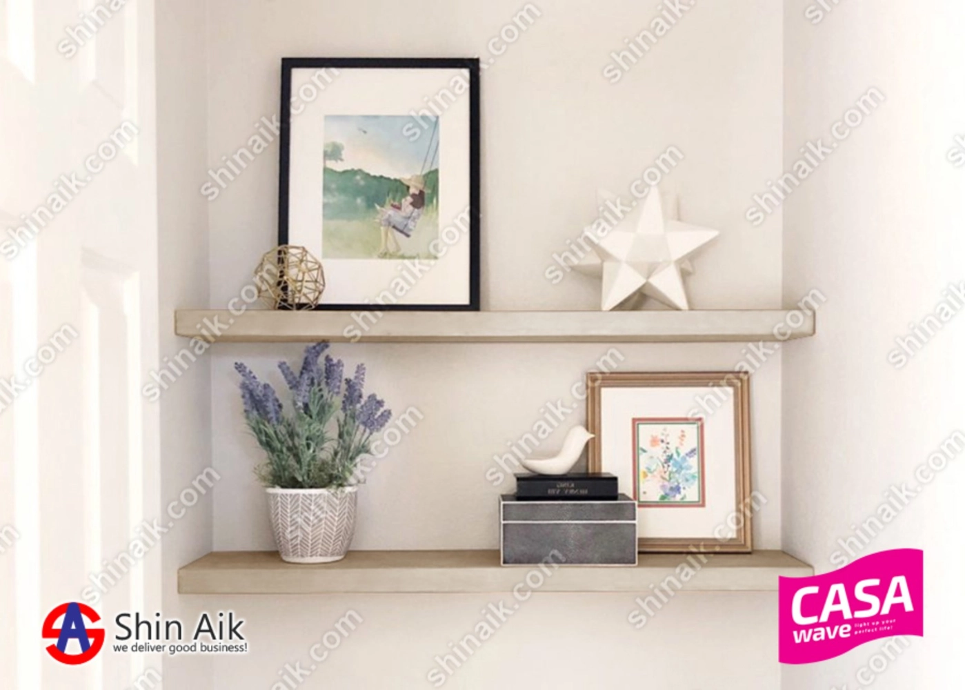 TESORO128-33 (3'ft) Ash Multi-use Floating Wall Shelf