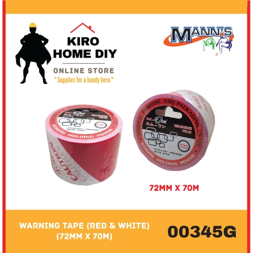 Warning Tape (Red & White)(72mm x 70M) - 00345G