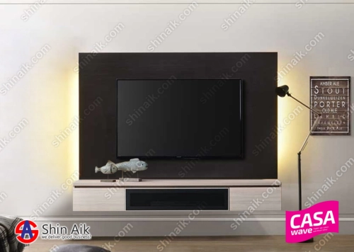 TESORO129-26+80 (6'ft) Ash & Wenge Two-tone Modern Feature Wall-Mounted TV Cabinet