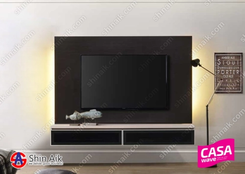 TESORO129-26+81 (6'ft) Ash & Wenge Two-tone Modern Feature Wall-Mounted TV Cabinet