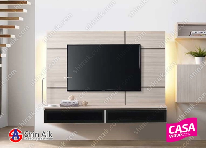 TESORO128-27+81 (6'ft) Ash Modern Feature Wall-Mounted TV Cabinet