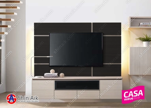 TESORO129-27+82 (6'ft) Ash & Wenge Two-tone Modern Feature Wall-Mounted TV Cabinet