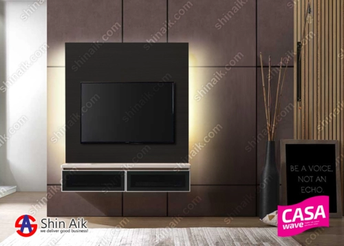 TESORO129-23+30 (4'ft) Wenge & Ash Two-tone Modern Feature Wall-Mounted TV Cabinet