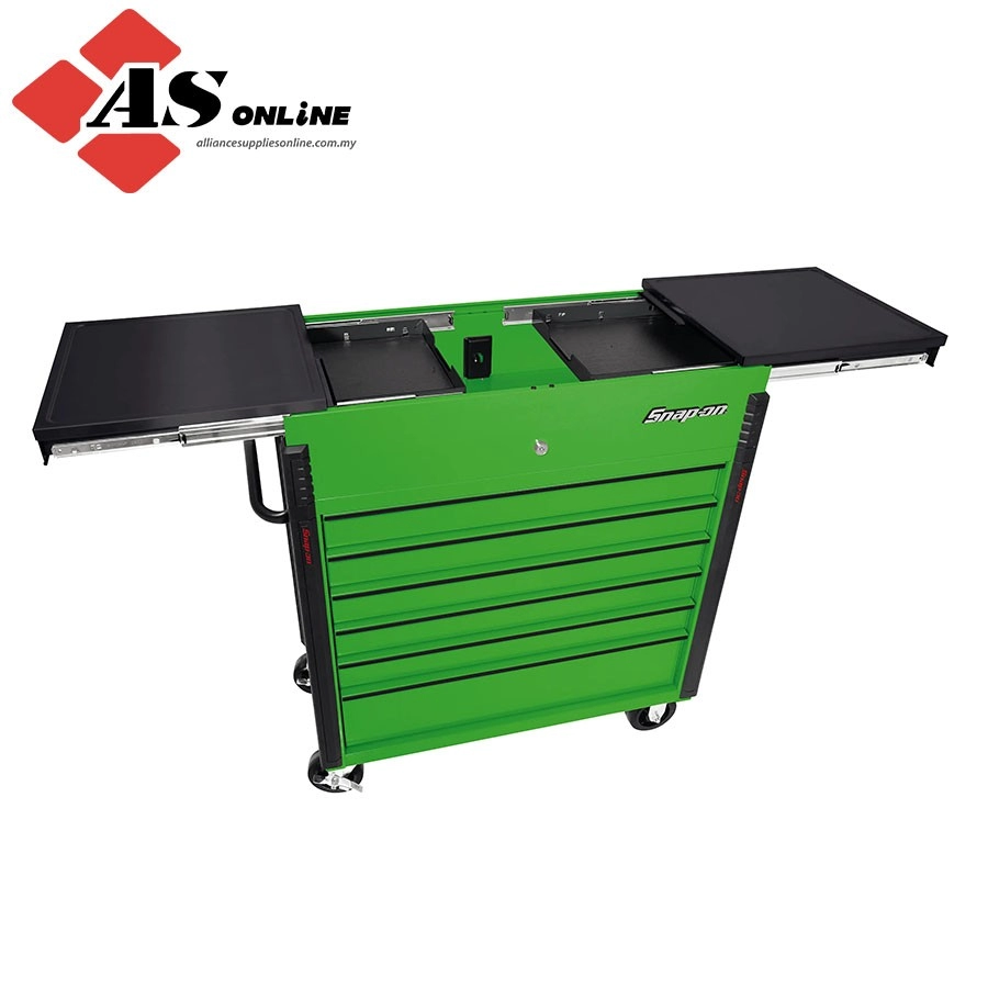 SNAP-ON 40" Sliding Lid Eight-Drawer Bed Liner Shop Cart (Extreme Green w/ Black Trim) / Model: KRSC430APKG7