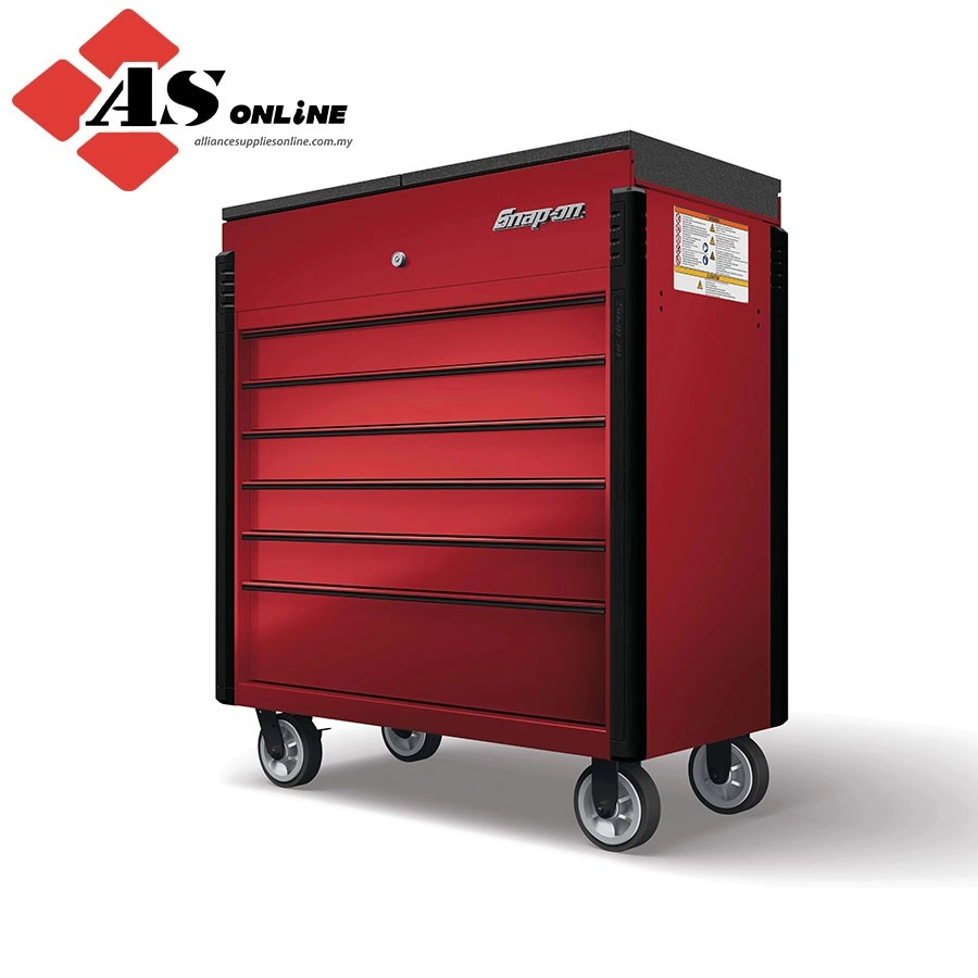 SNAP-ON 40" Sliding Lid Eight-Drawer Bed Liner Shop Cart (Candy Apple Red w/ Black Trim) / Model: KRSC430APPS7