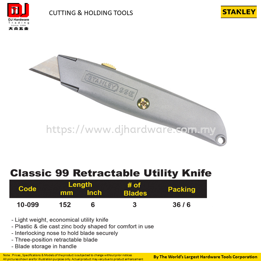 Stanley Classic 99 Retractable Utility Knife