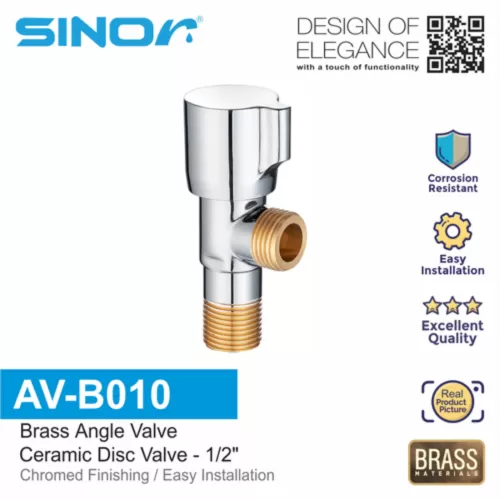 1/2" SINOR AV-B010 BRASS ANGLE VALVE FAUCET ANGLE VALVE