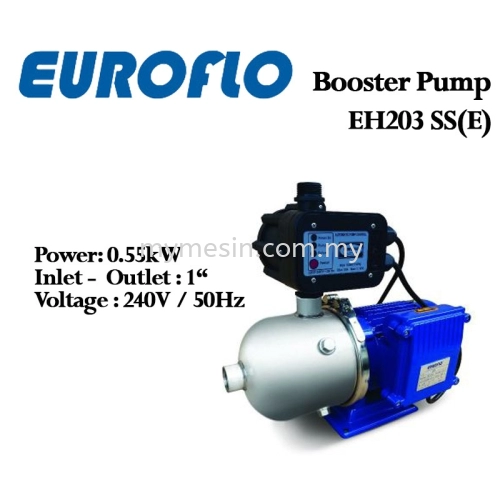 Euroflo EH203 SS (E) Booster Pump c/w Auto PC [ Code: 7736]