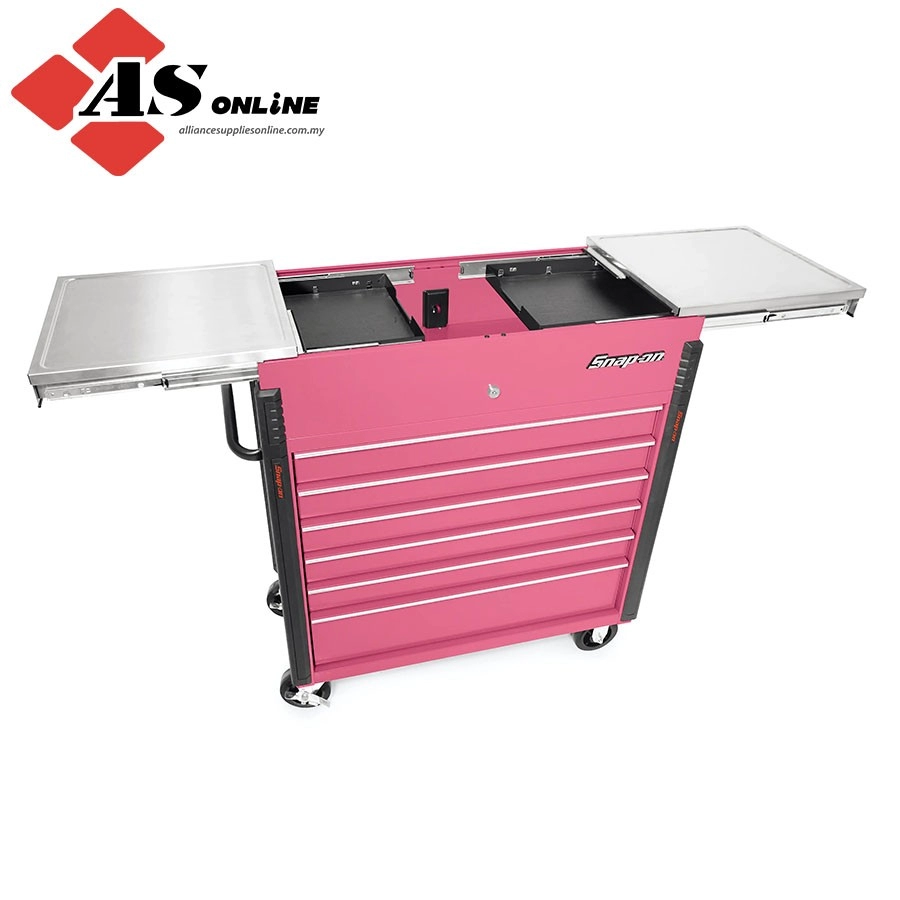 SNAP-ON 40" Sliding Lid Eight-Drawer Stainless Lid Shop Cart (Pink) / Model: KRSC430APTP1