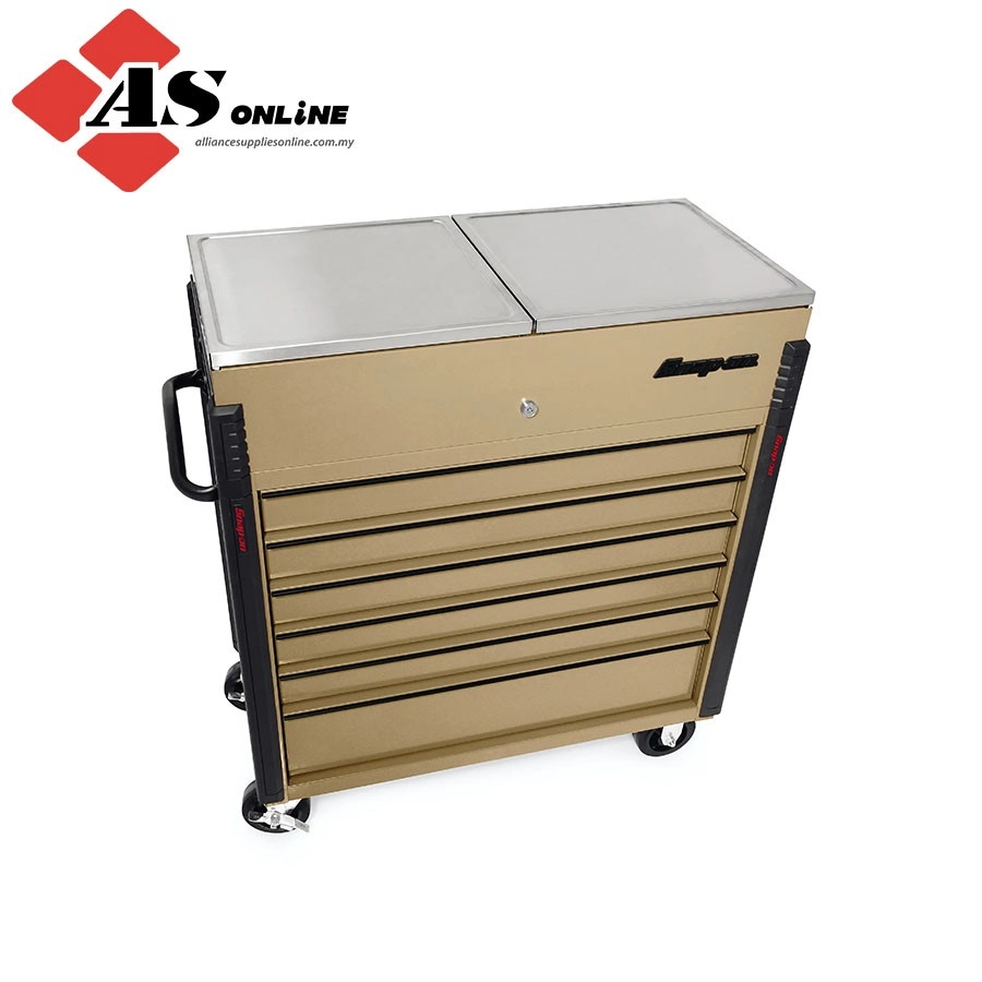 SNAP-ON 40" Sliding Lid Eight-Drawer Stainless Lid Shop Cart (Combat Tan w/ Black Trim) / Model: KRSC430APZS1