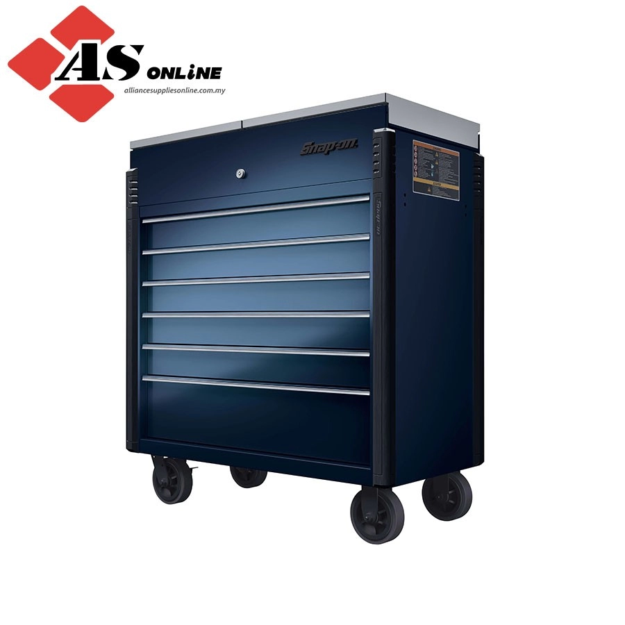 SNAP-ON 40" Sliding Lid Eight-Drawer Stainless Lid Shop Cart (Midnight Blue with Titanium Trim) / Model: KRSC430ABVF1 
