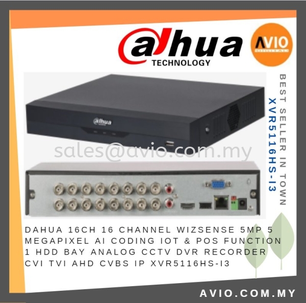 Dahua 16CH 16 Channel Wizsense 5MP 5 Megapixel AI IOT POS Function 1 Hdd Bay Analog CCTV DVR Recorder CVI XVR5116HS-I3 DVR ANALOG RECORDER DAHUA Johor Bahru (JB), Kempas, Johor Jaya Supplier, Suppliers, Supply, Supplies | Avio Digital