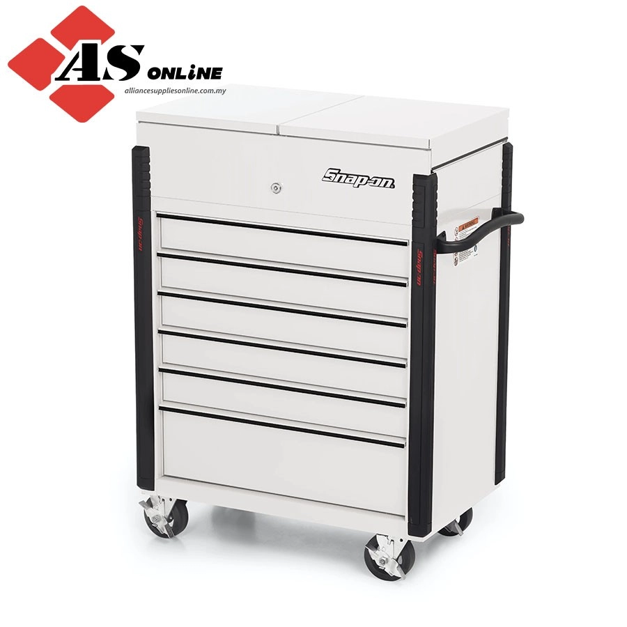 SNAP-ON 32" Six-Drawer Compact Split Lid Cart (White w/ Black Trim) / Model: KRSC343PDC