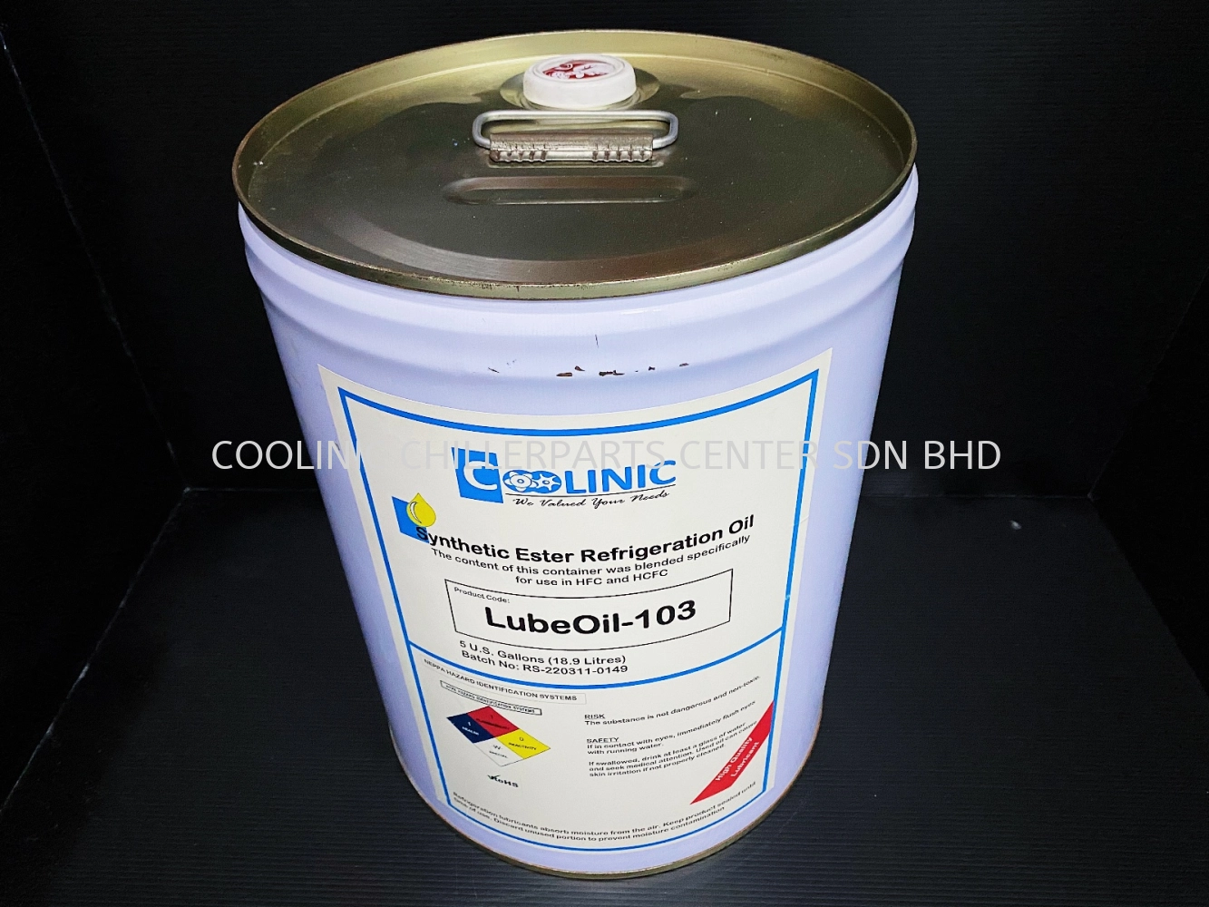 COOLINIC-LUBEOIL-103 Coolinic Synthetic-Ester Refrigeration Oil [5-Gal.] S/S PP23BZ103005