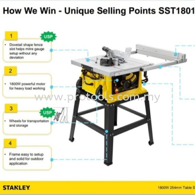 READY STOCK!!! STANLEY SST1801 INI KALILAHHHLIMITED QUANTITY!!! Mesin Meja Potong 10inch SST1801 Stanley Table Saw 10inch STANLEY SST 1801