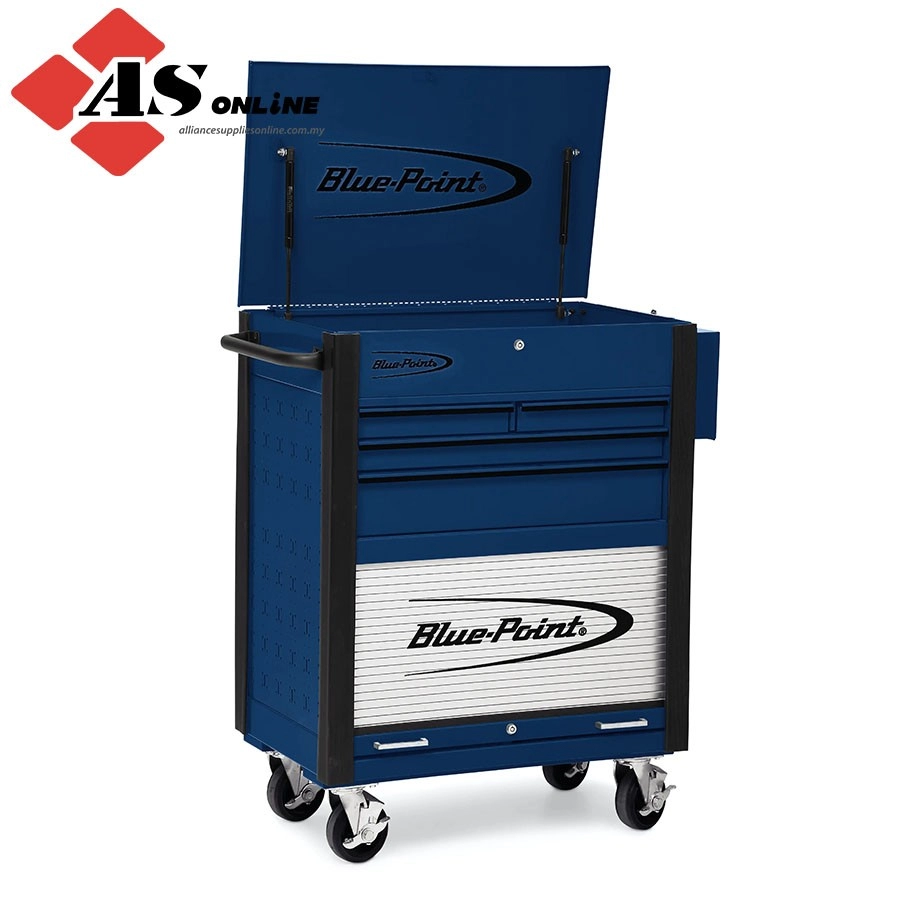 SNAP-ON 32" Four-Drawer with Bulk Storage Shop Cart (Blue-Point) (Royal Blue with Black Trim and Blackout Details and Blackout Details) / Model: KRBC100BET