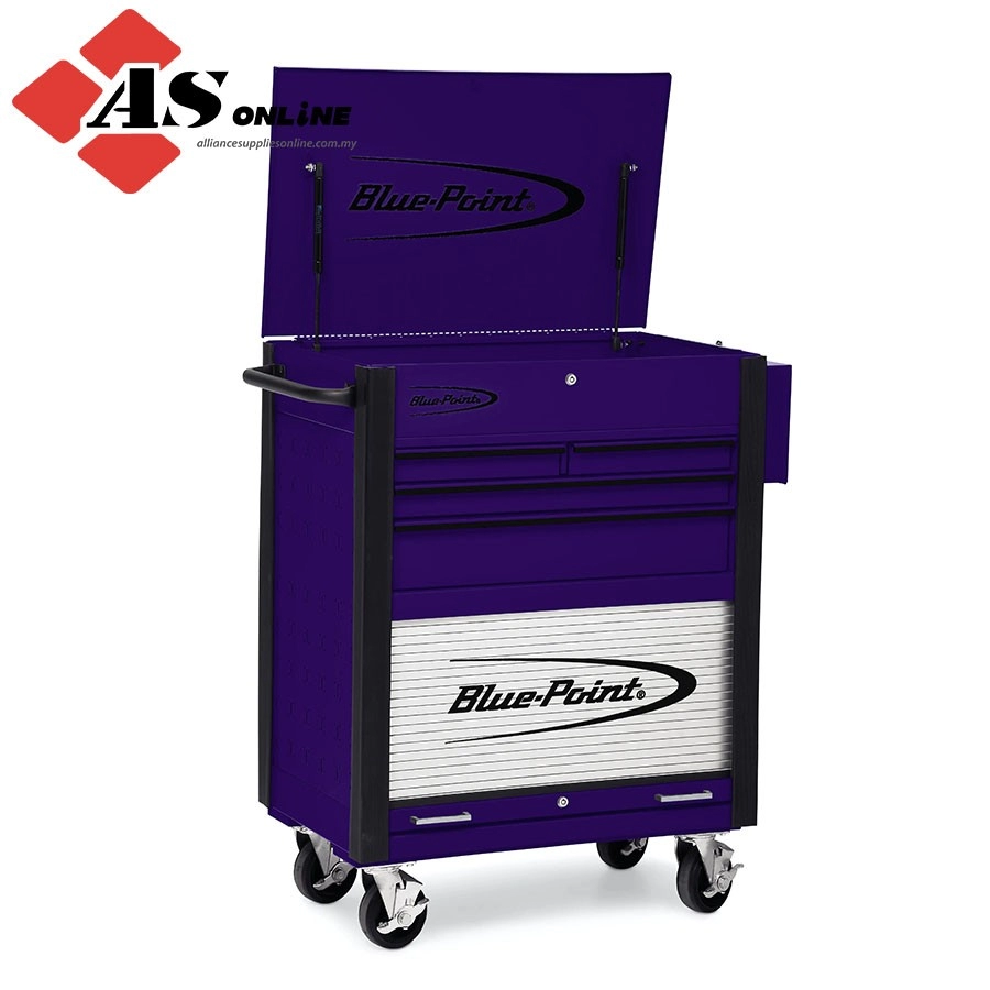 SNAP-ON 32" Four-Drawer with Locking Roll Door Bulk Storage Shop Cart (Blue-Point) (Plum Radical Purple with Black Trim and Blackout Details) / Model: KRBC100ABEG
