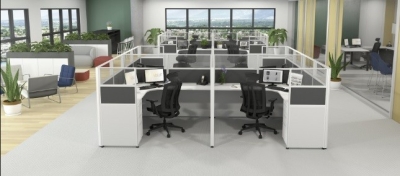 Office workstation L shape 8 pax