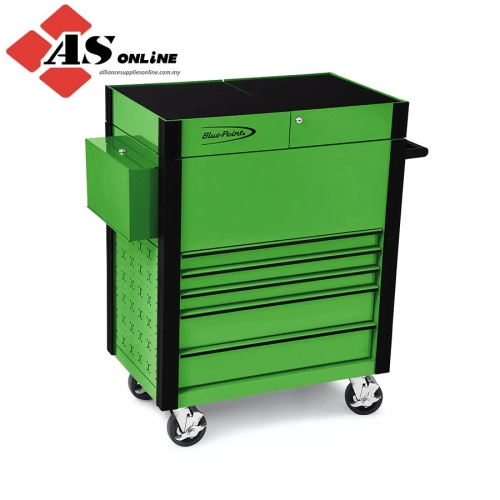 SNAP-ON 32" Five-Drawer Sliding Lid Shop Cart (Blue-Point) (Green with Black Trim) / Model: KRBC200ABKG