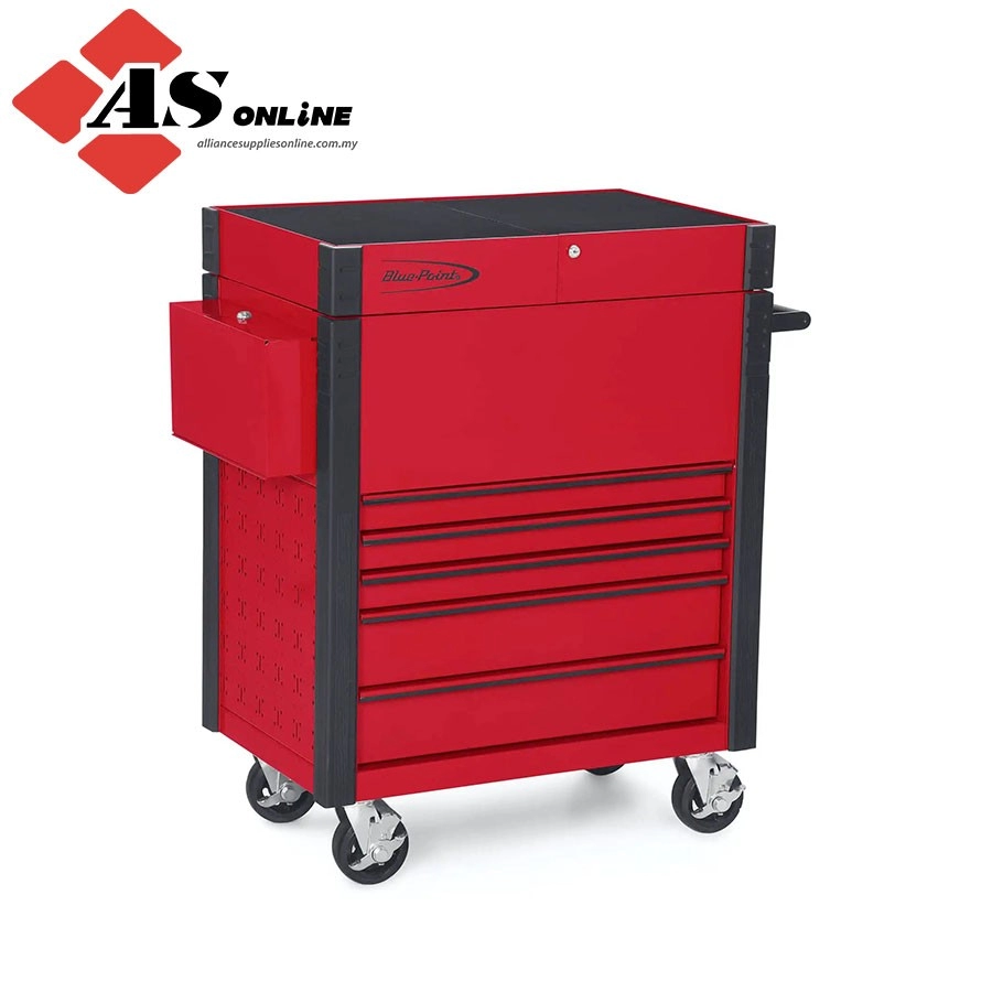 SNAP-ON 32" Five-Drawer Sliding Lid Shop Cart (Blue-Point) (Red with Black Trim) / Model: KRBC200ABN