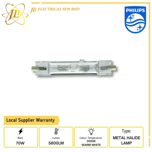 PHILIPS MHN-TD 70W/730 RX7s 3000K LOW WATTAGE METAL HALIDE