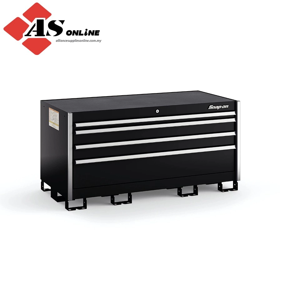 SNAP-ON Four-Drawer Double-Wide Desk (Gloss Black w/ Brushed Trim) / Model: KSDD041AAPB