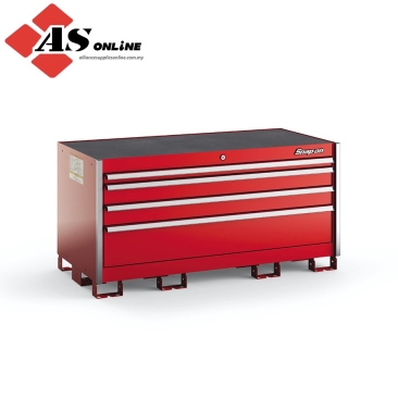 SNAP-ON Four-Drawer Double-Wide Desk (Red w/ Brushed Trim) / Model: KSDD041AAPBN