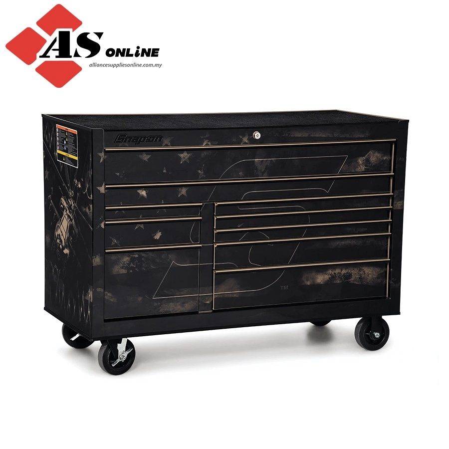 SNAP-ON 55" 10-Drawer Double-Bank Military Wrap Classic Series Roll Cab (Black with US Military Wrap) / Model: KRA2422WDG