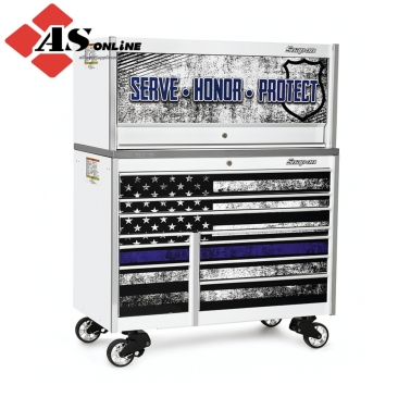 SNAP-ON 54" 10-Drawer Double-Bank Police Tribute Masters Series Stainless Steel Top Roll Cab / Model: KTL1022AWER1