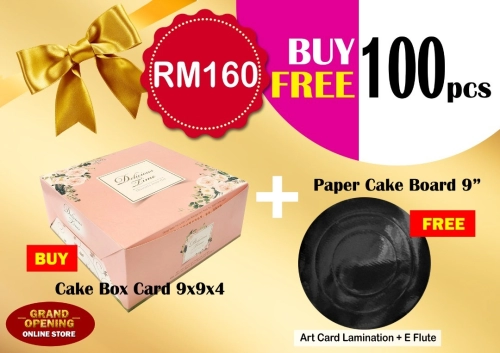 Buy Cake Box 9inch Free Paper Cake Board