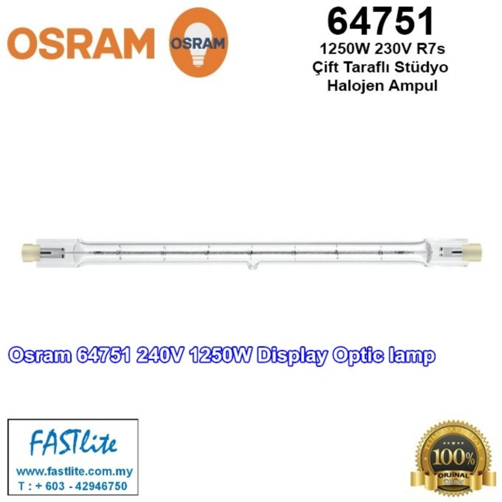 Osram 64751 240V 1250W R7s Studio Halogen lamp